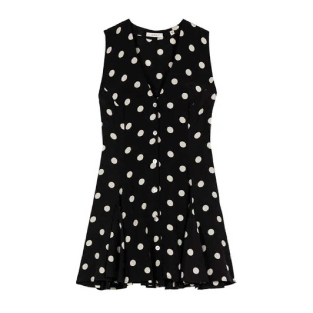 Doen Audrey Polka Dot Black Mini Dress XS - Picture 2 of 7